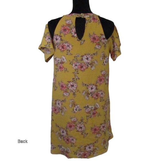 AS U WISH mini dress size M cold shoulder yellow p - Picture 2 of 12